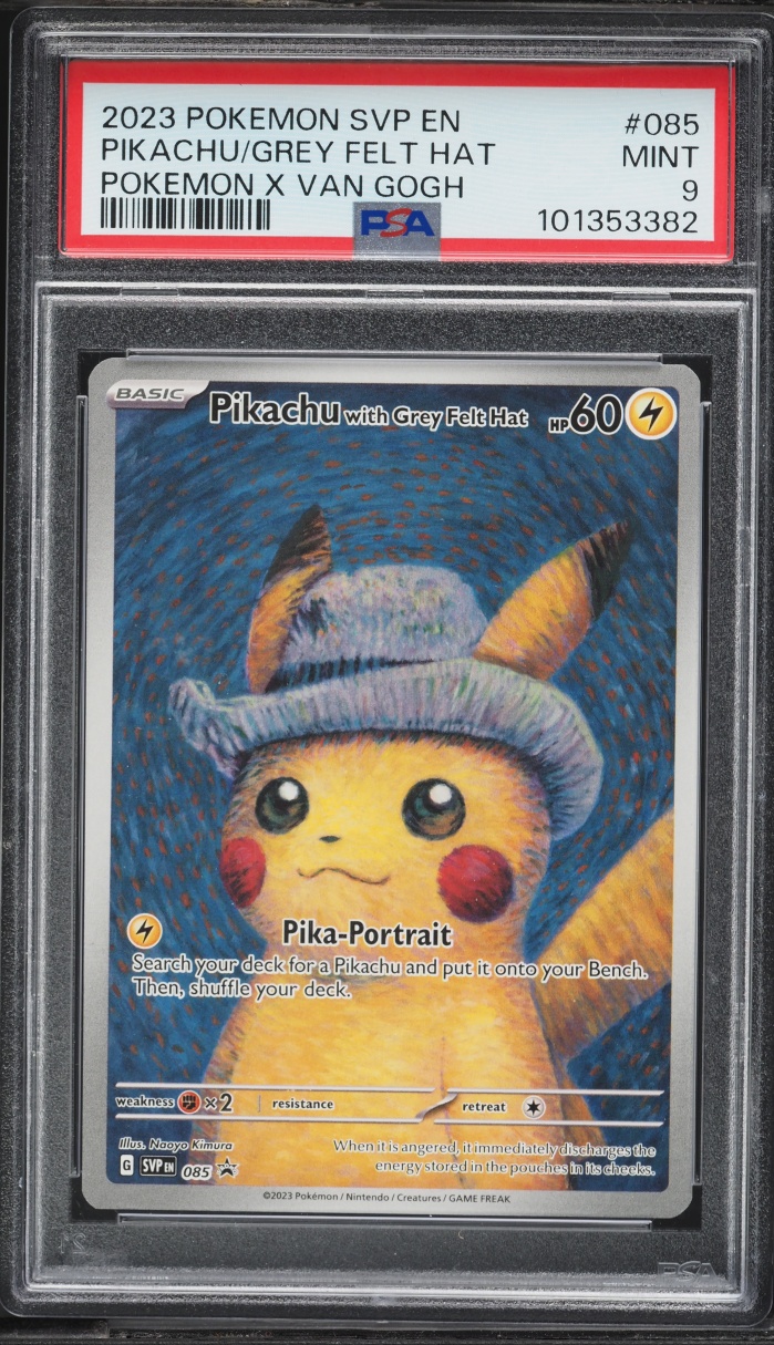 2023 Pokemon Scarlet & Violet Promo Van Gogh Full Art Pikachu With Grey Felt Hat #85 PSA 9 MINT