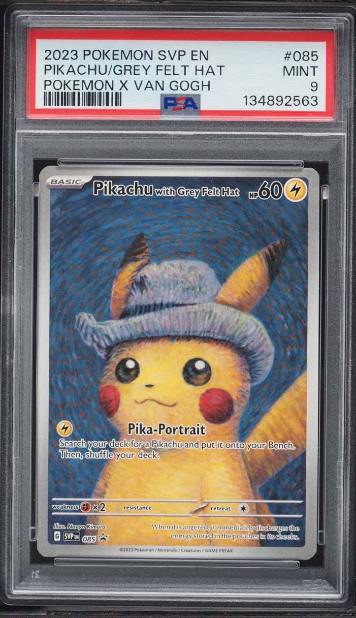 2023 Pokemon Scarlet & Violet Promo Van Gogh Full Art Pikachu With Grey Felt Hat #85 PSA 9 MINT