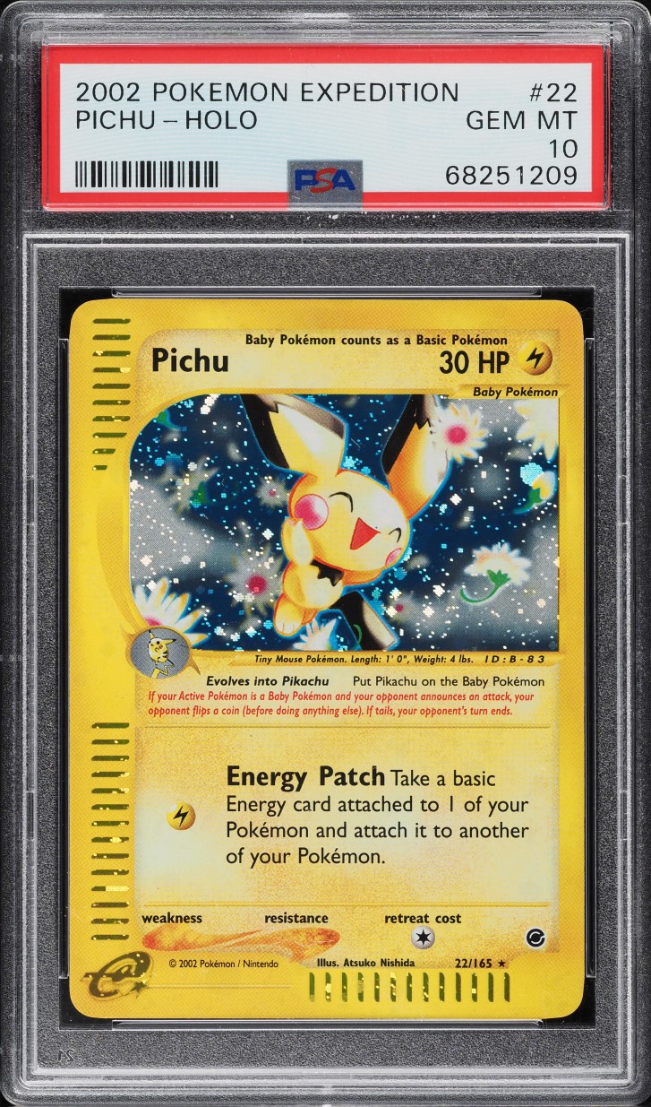 2002 Pokemon Expedition Holo Pichu #22 PSA 10 GEM MINT