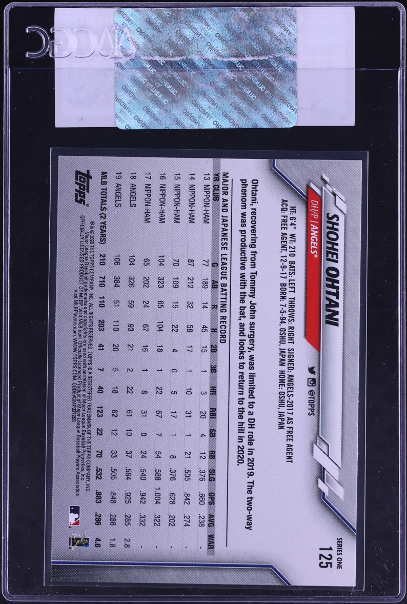2020 Topps Shohei Ohtani #125 CGC AUTH