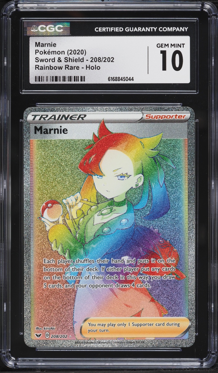 2020 Pokemon Sword & Shield Rainbow Rare Marnie #208 CGC 10 GEM MINT