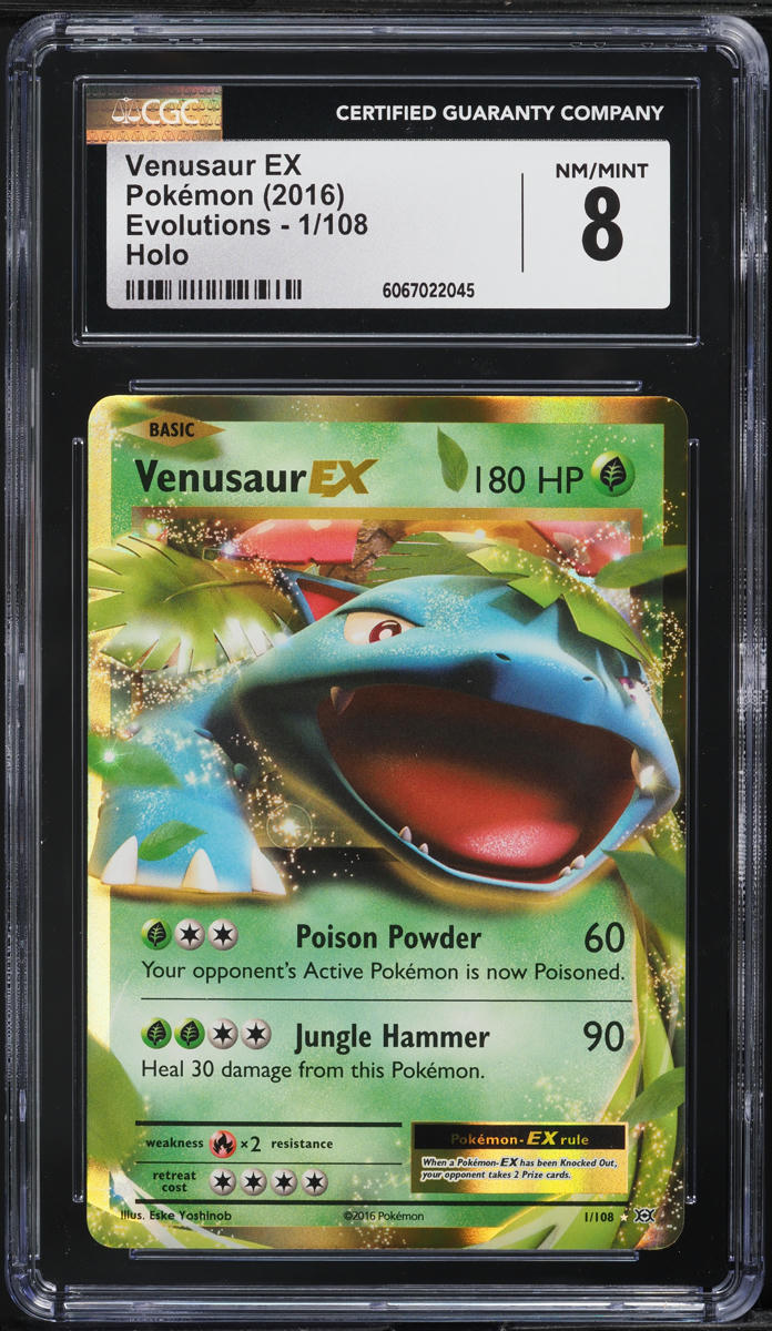 2016 Pokemon XY Evolutions Holo Venusaur EX #1 CGC 8 NM-MT
