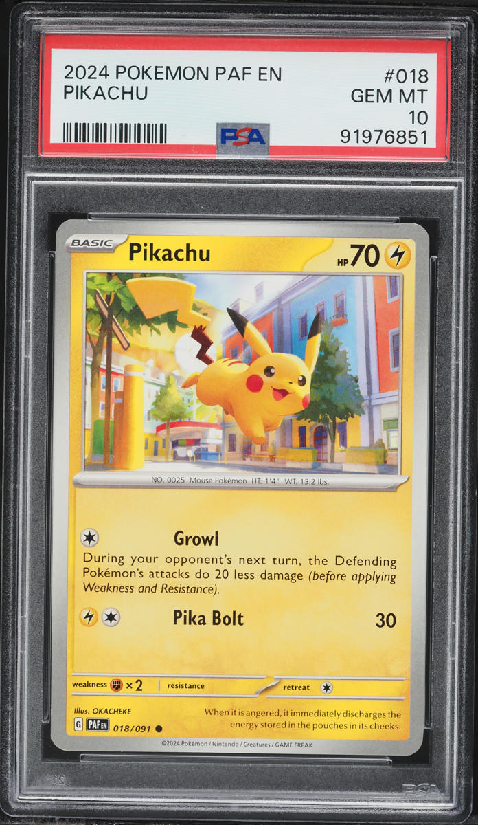 2024 Pokemon Scarlet & Violet Paldean Fates Pikachu #18 PSA 10 GEM MINT