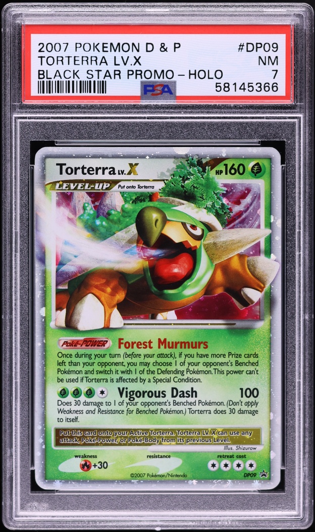 2007 Pokemon Diamond & Pearl Black Star Promo Holo Torterra LV.X #DP09 PSA 7 NRMT