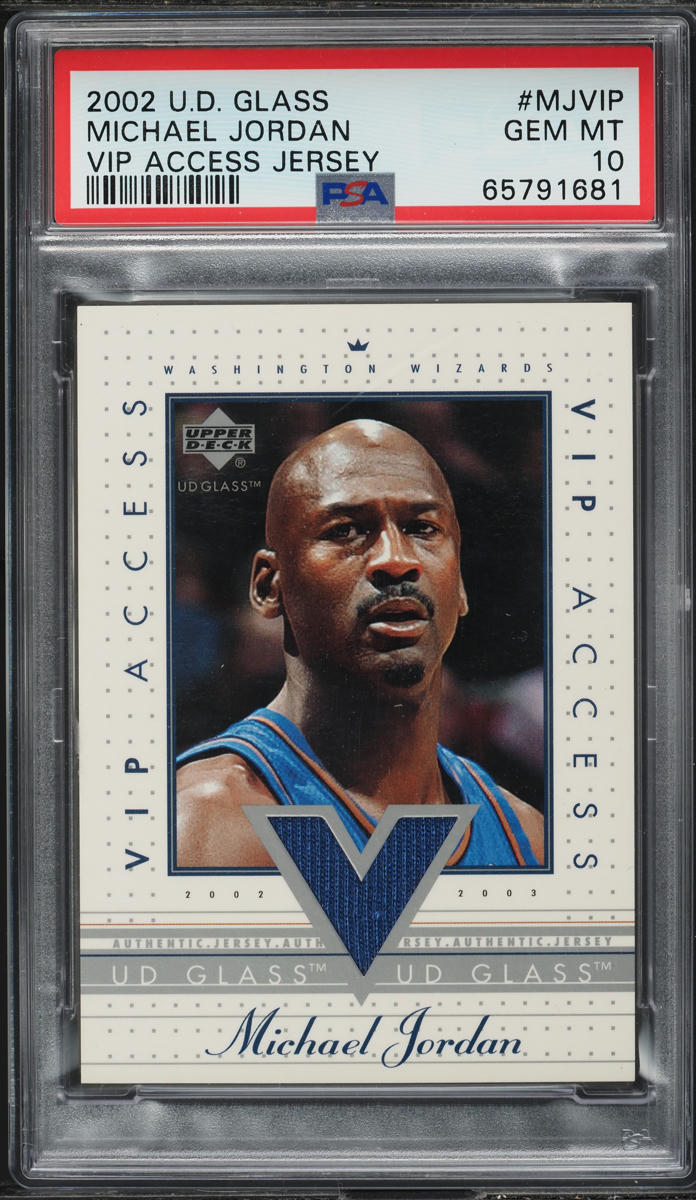 2002 Upper Deck Glass VIP Access Michael Jordan PATCH #MJ-VIP PSA 10 GEM MINT
