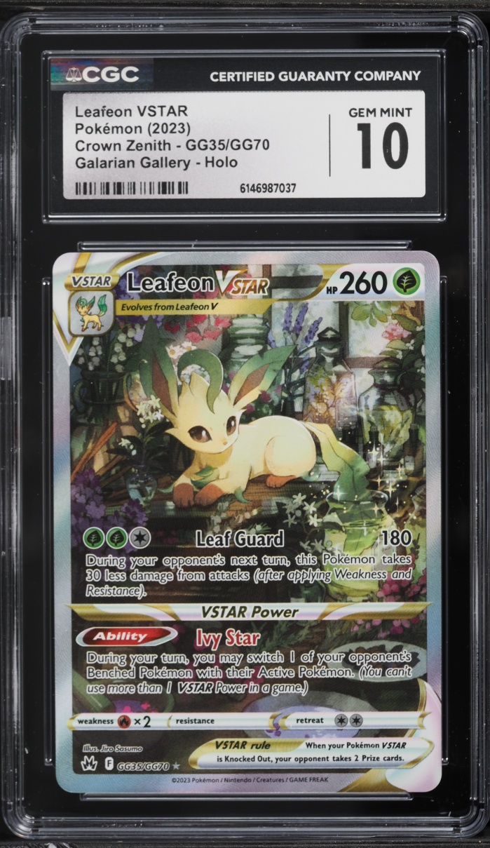 2023 Pokemon Sword & Shield Crown Zenith Alt Art Leafeon VSTAR #GG35 CGC 10 GEM MINT