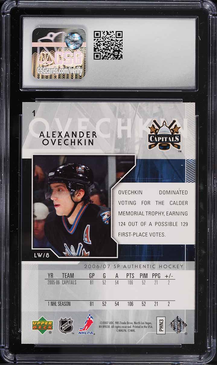 2006 SP Authentic Alexander Ovechkin #1 CSG 9.5 MINT+