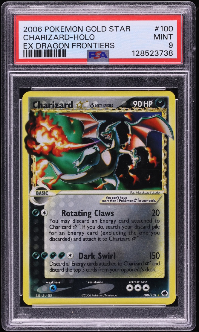 2003 Pokemon EX Dragon Frontiers Holo Charizard Gold Star #100 PSA 9 MINT