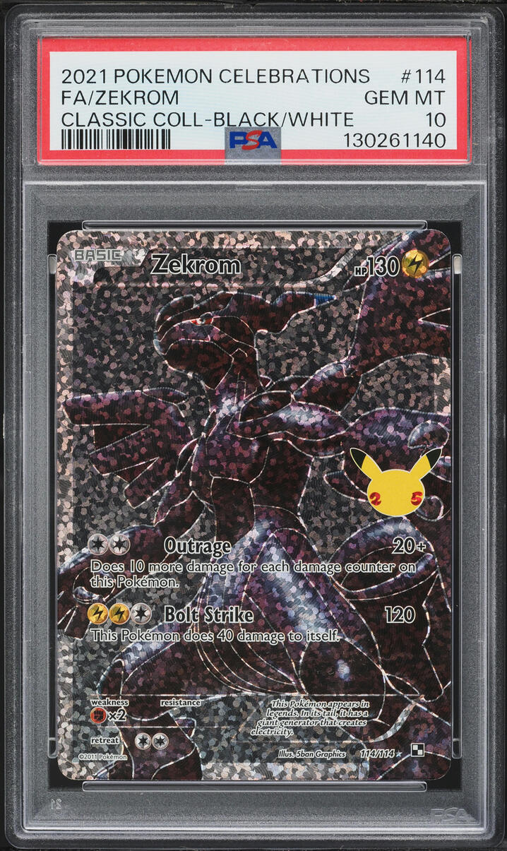 2021 Pokemon Sword & Shield Celebrations Classic Collection Zekrom #114 PSA 10 GEM MINT