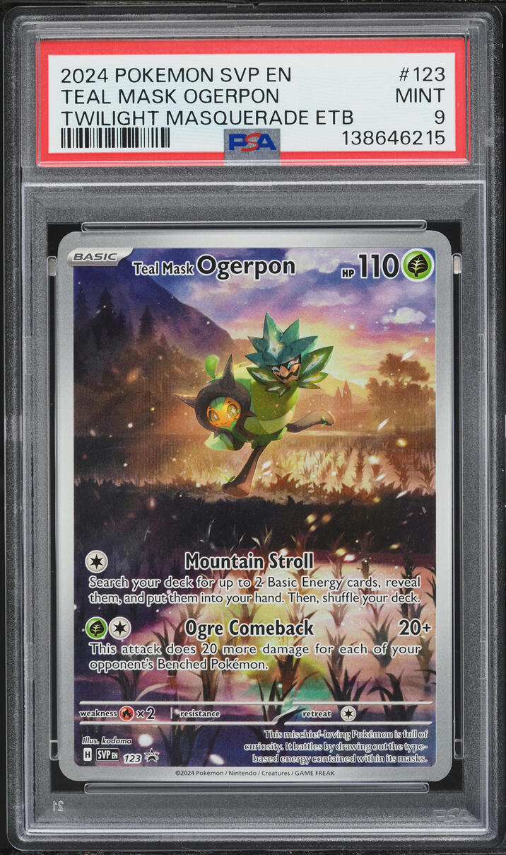 2024 Pokemon SV Black Star Promo Twilight Masquerade ETB Teal Mask Ogerpon #123 PSA 9 MINT