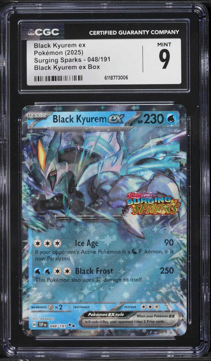 2025 Pokemon SV Surging Sparks Black Kyurem ex Box Black Kyurem EX #048 CGC 9 MINT