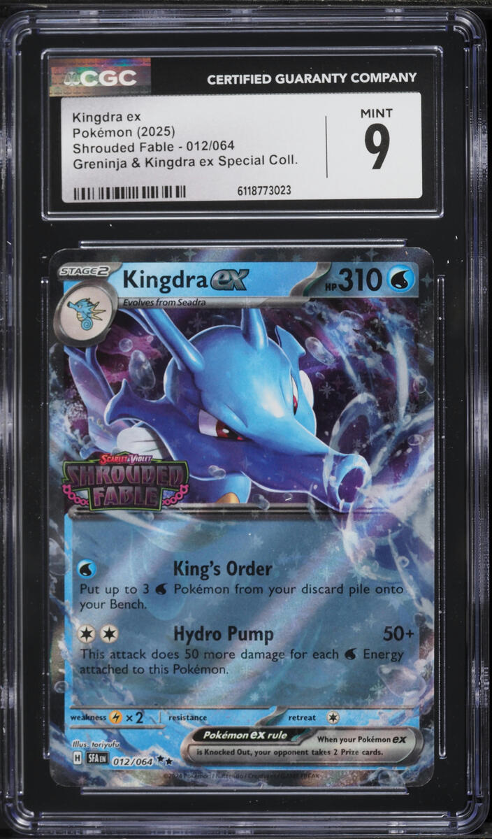 2025 Pokemon SV Shrouded Fable Greninja Ex Special Collection Holo Kingdra EX #12 CGC 9 MINT