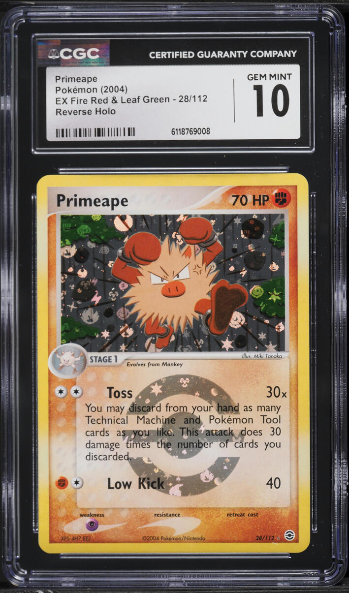 2004 Pokemon EX Fire Red & Leaf Green Reverse Holo Primeape #28 CGC 10 GEM MINT