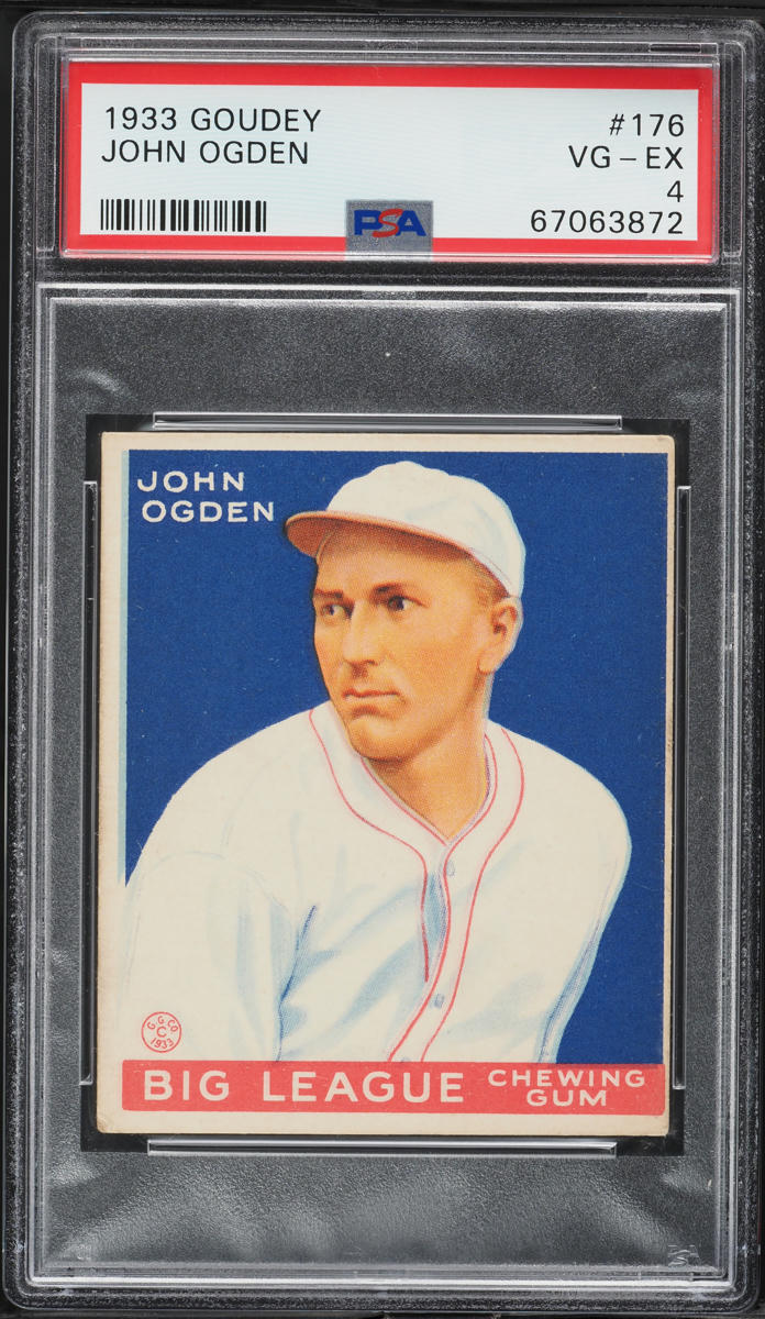 1933 Goudey John Ogden #176 PSA 4 VGEX