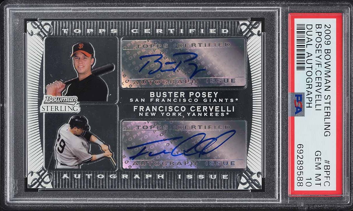 2009 Bowman Sterling Buster Posey & Francisco Cervelli PROSPECT AUTO #DA-BPFC PSA 10 GEM MINT