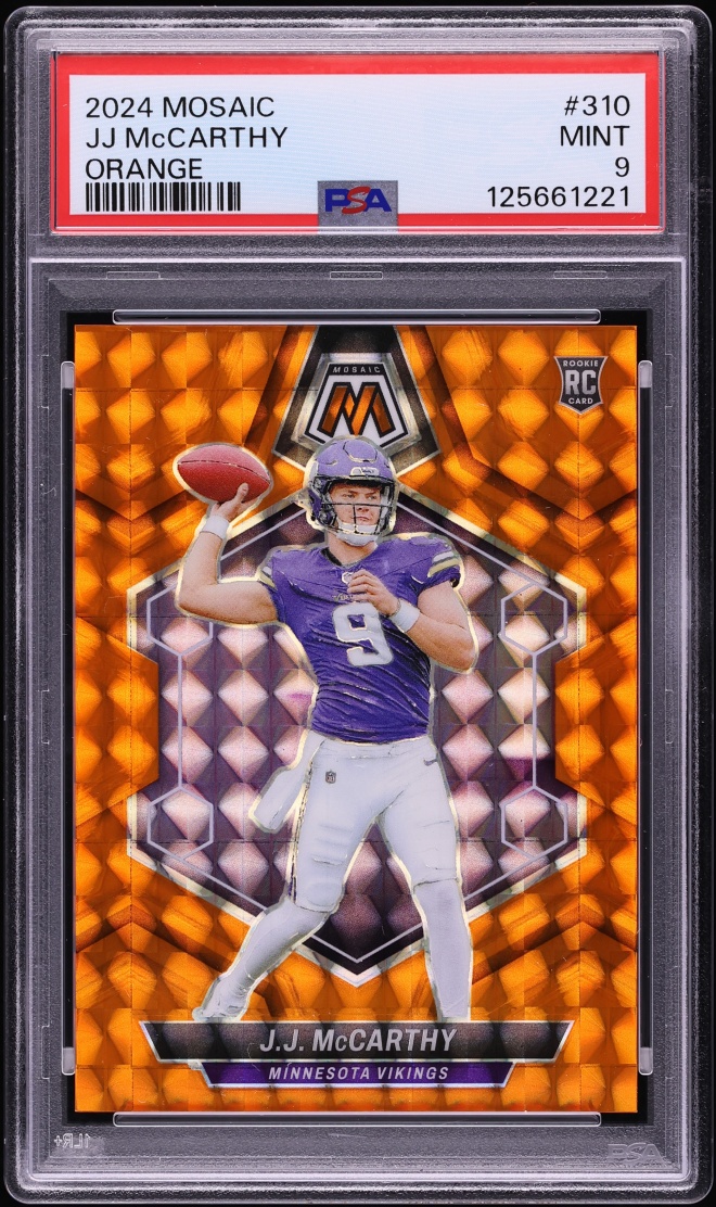 2024 Panini Mosaic Orange JJ McCarthy ROOKIE /199 #310 PSA 9 MINT