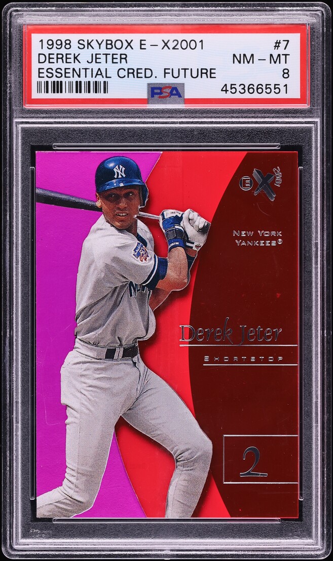 1998 Skybox E-X 2001 Essential Credentials Future Derek Jeter /94 #7 PSA 8 NM-MT - Photo 1