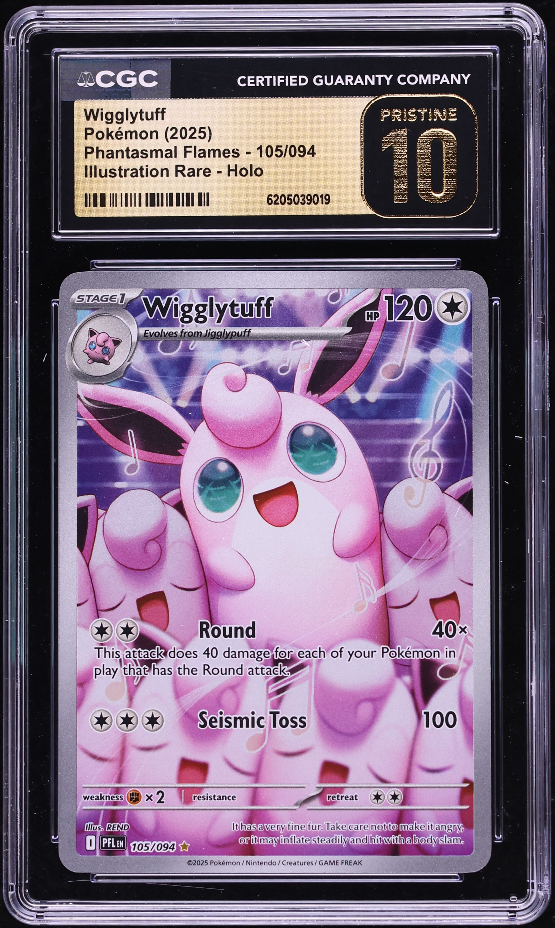 2025 Pokemon Mega Evolution Phantasmal Flames IR Wigglytuff #105 CGC 10 PRISTINE