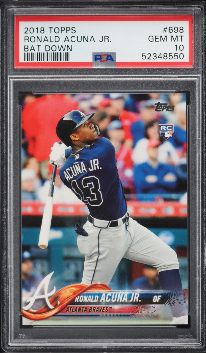 2018 Topps Bat Down Ronald Acuna Jr. ROOKIE #698 PSA 10 GEM MINT