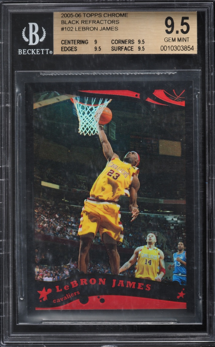 2005 Topps Chrome Black Refractor LeBron James /399 #102 BGS 9.5 GEM MINT