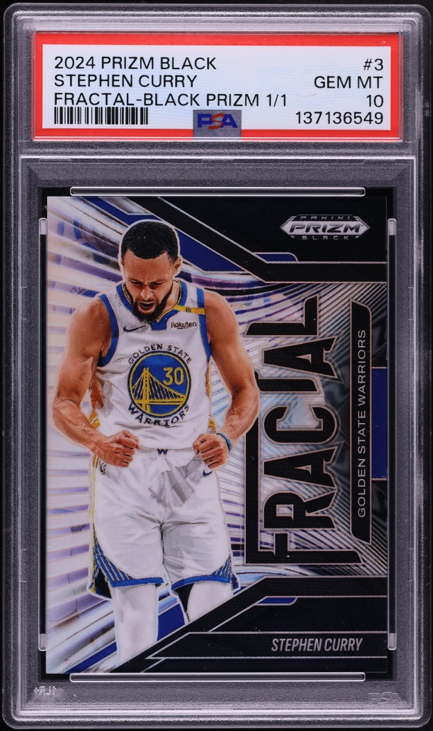 2024 Panini Prizm Black Fractal Black Stephen Curry 1/1 #3 PSA 10 GEM MINT