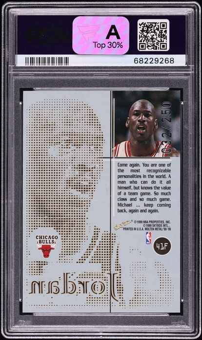 1998 Skybox Molten Metal Fusion Michael Jordan /250 #41F PSA 9 MINT