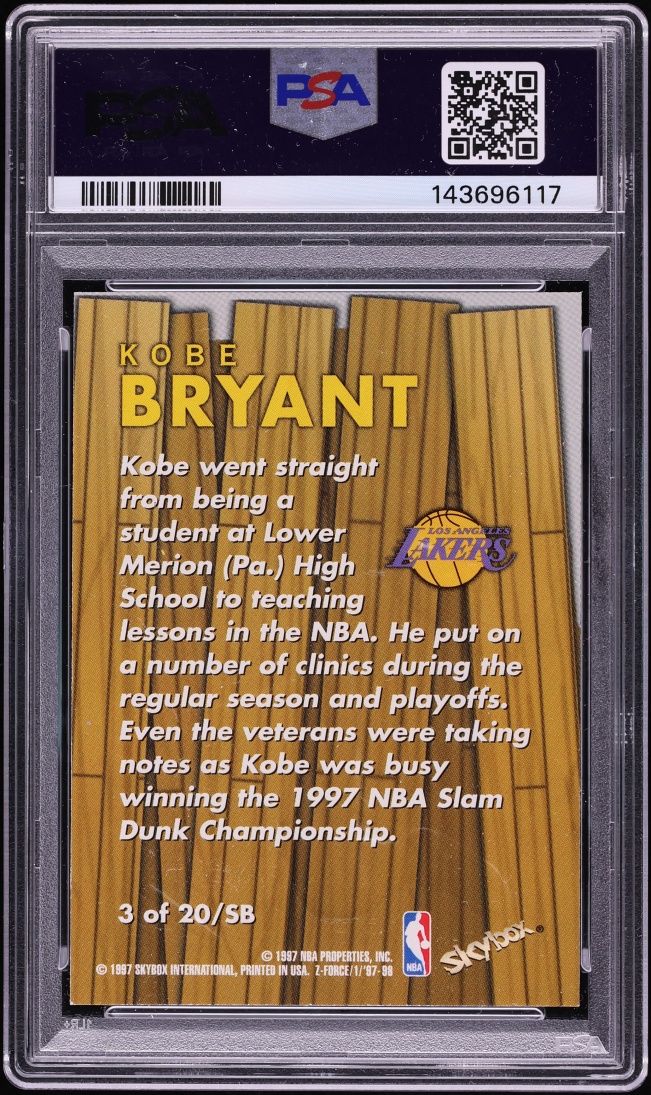 1997 Skybox Z-Force Super Boss Kobe Bryant #3 PSA 8 NM-MT