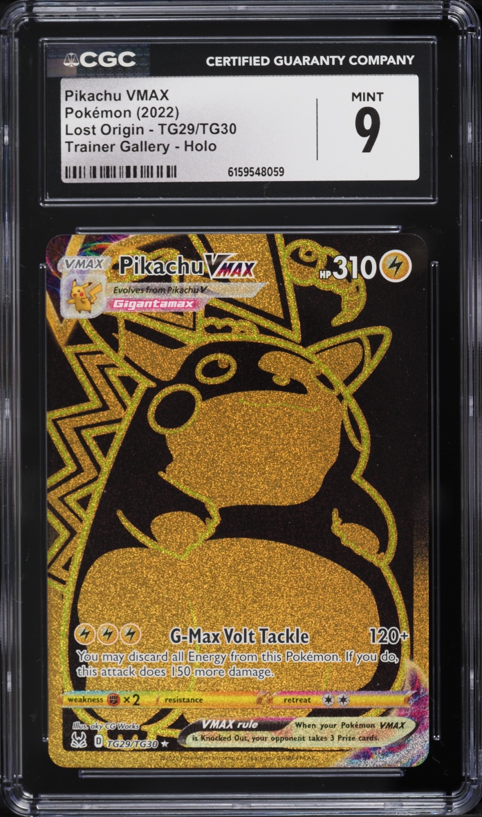 2022 Pokemon Sword & Shield Lost Origin Full Art Pikachu VMAX #TG29 CGC 9 MINT