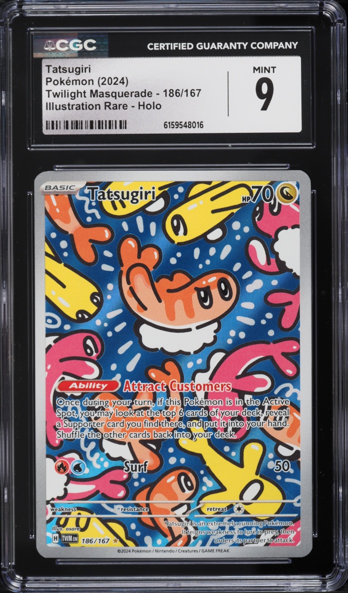2024 Pokemon Scarlet & Violet Twilight Masquerade IR Tatsugiri #186 CGC 9 MINT