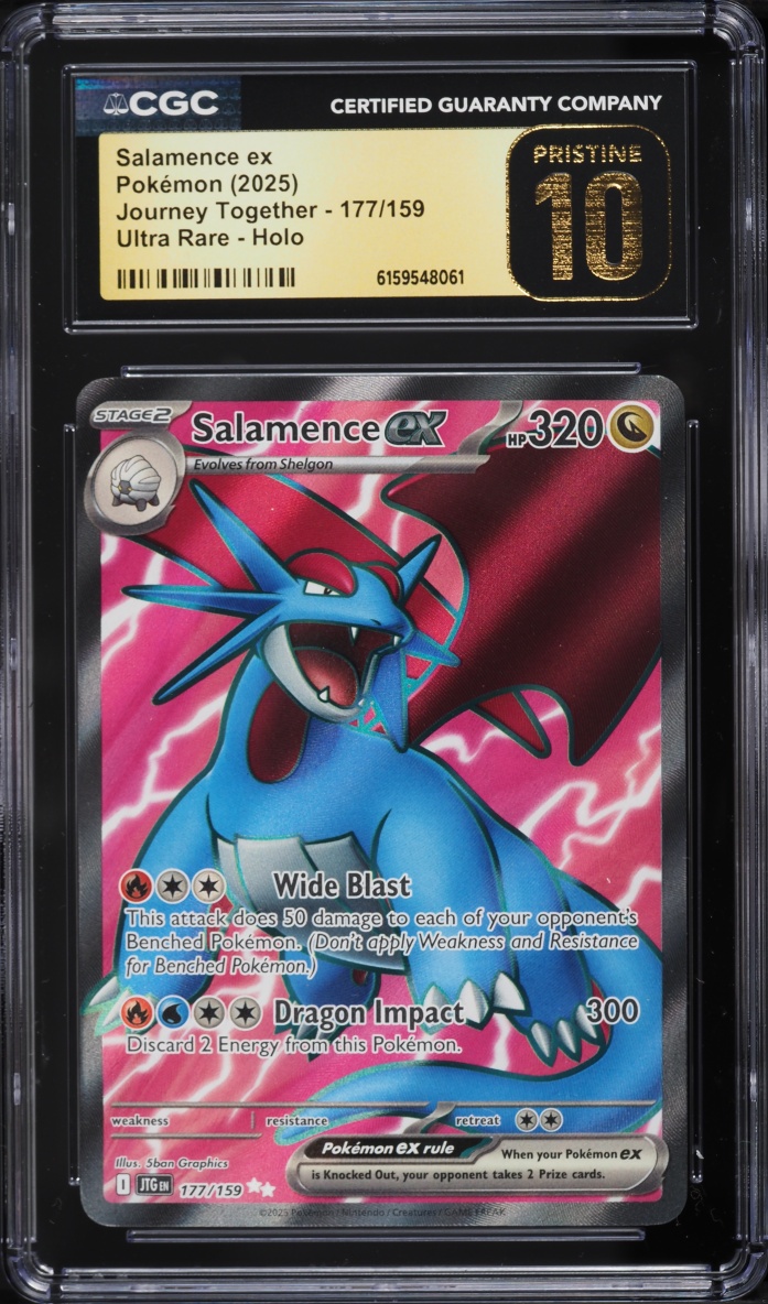 2025 Pokemon Scarlet & Violet Journey Together Full Art Salamence EX #177 CGC 10 PRISTINE