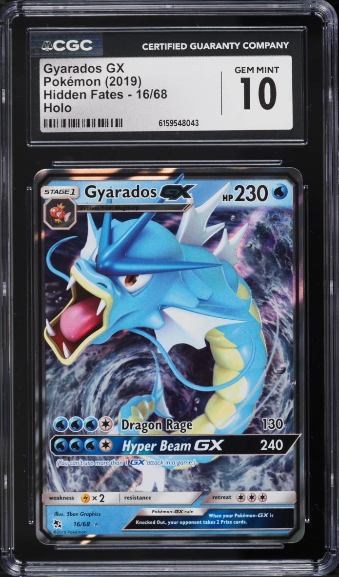 2019 Pokemon Sun & Moon Hidden Fates Holo Gyarados GX #16 CGC 10 GEM MINT