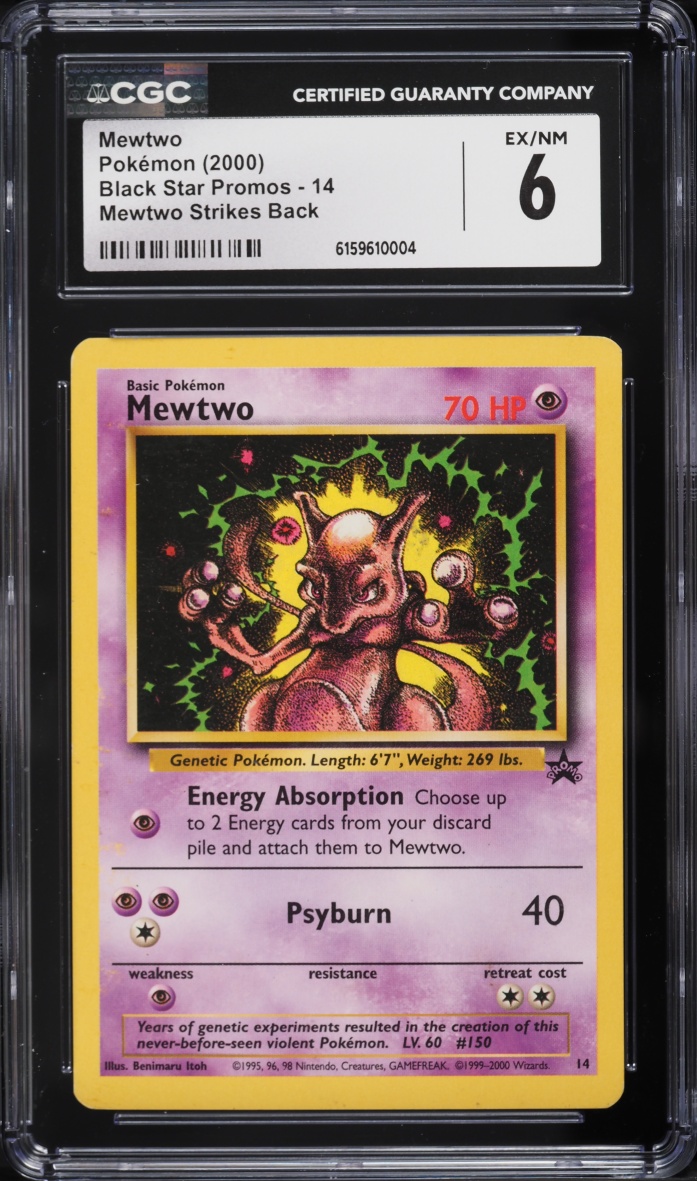2000 Pokemon Black Star Promo Strikes Back Mewtwo #14 CGC 6 EXMT