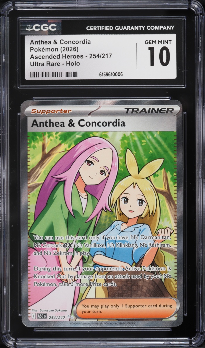 2026 Pokemon Mega Ascended Heroes Full Art Anthea & Concordia #254 CGC 10 GEM MINT