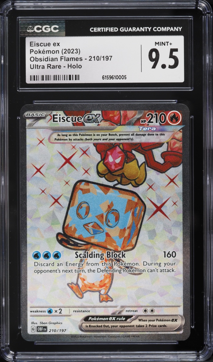 2023 Pokemon Scarlet & Violet Obsidian Flames Full Art Eiscue EX #210 CGC 9.5 MINT+