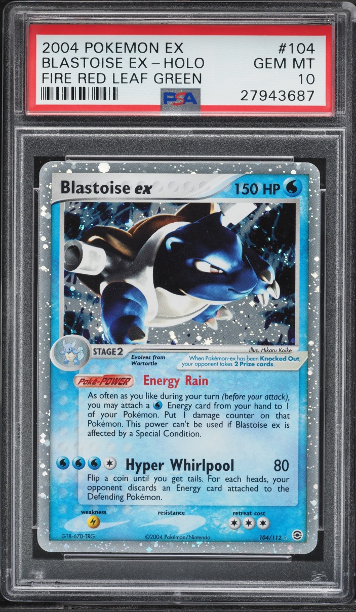 2004 Pokemon EX Fire Red & Leaf Green Holo Blastoise ex #104 PSA 10 GEM MINT
