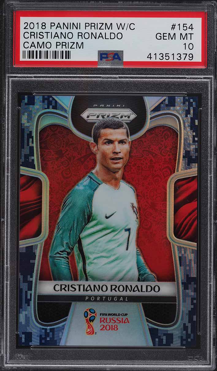 2018 Panini Prizm World Cup Camo Cristiano Ronaldo 1/20 #154 PSA 10 GEM MINT
