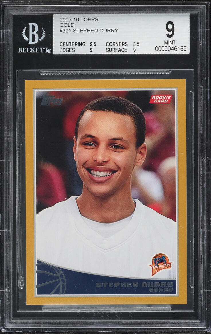 2009 Topps Gold Stephen Curry ROOKIE /2009 #321 BGS 9 MINT