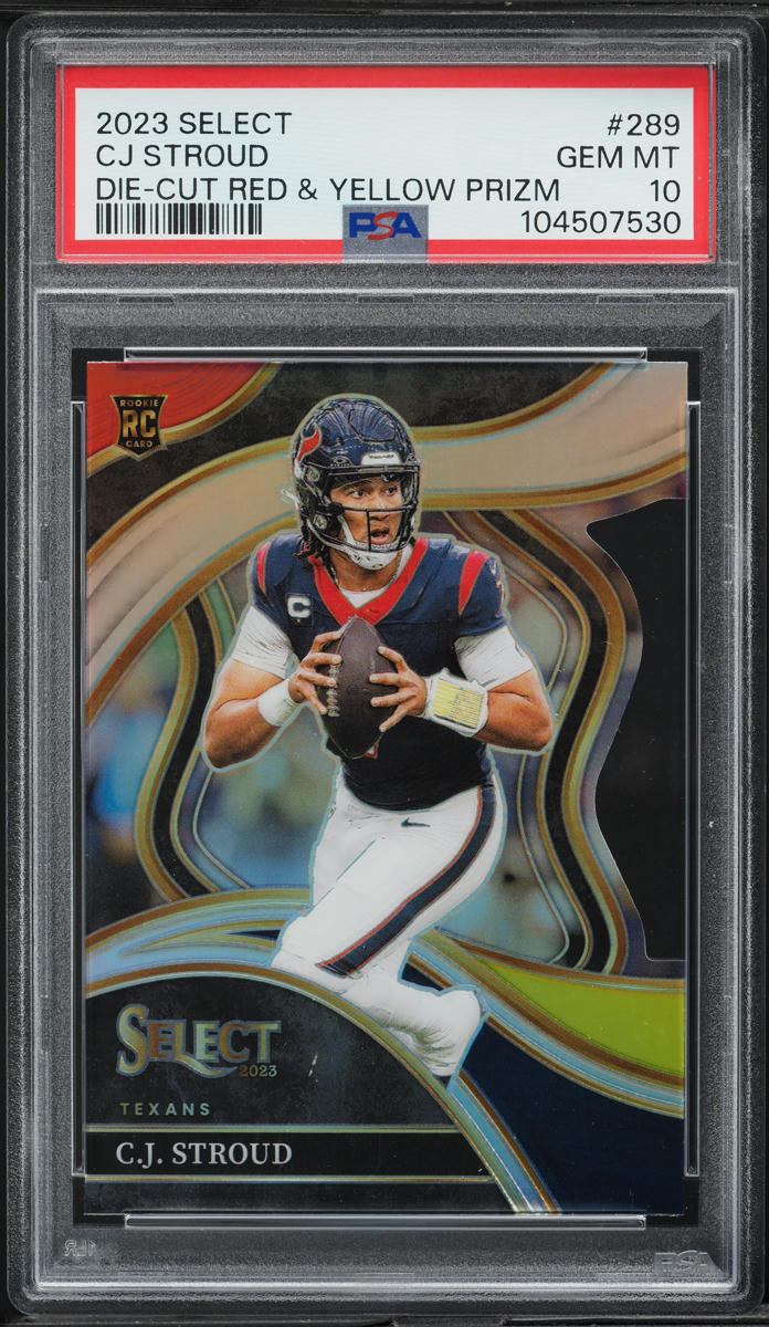 2023 Select Club Level Red & Yellow Prizm Die-Cut C.J. Stroud ROOKIE #289 PSA 10 GEM MINT
