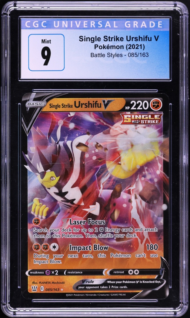 2021 Pokemon Sword & Shield Battle Styles Alt Art Single Strike Urshifu V #85 CGC 9 MINT