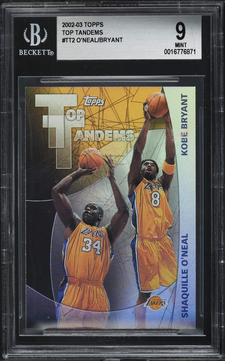 2002 Topps Top Tandems Shaquille O'Neal Kobe Bryant #TT2 BGS 9 MINT