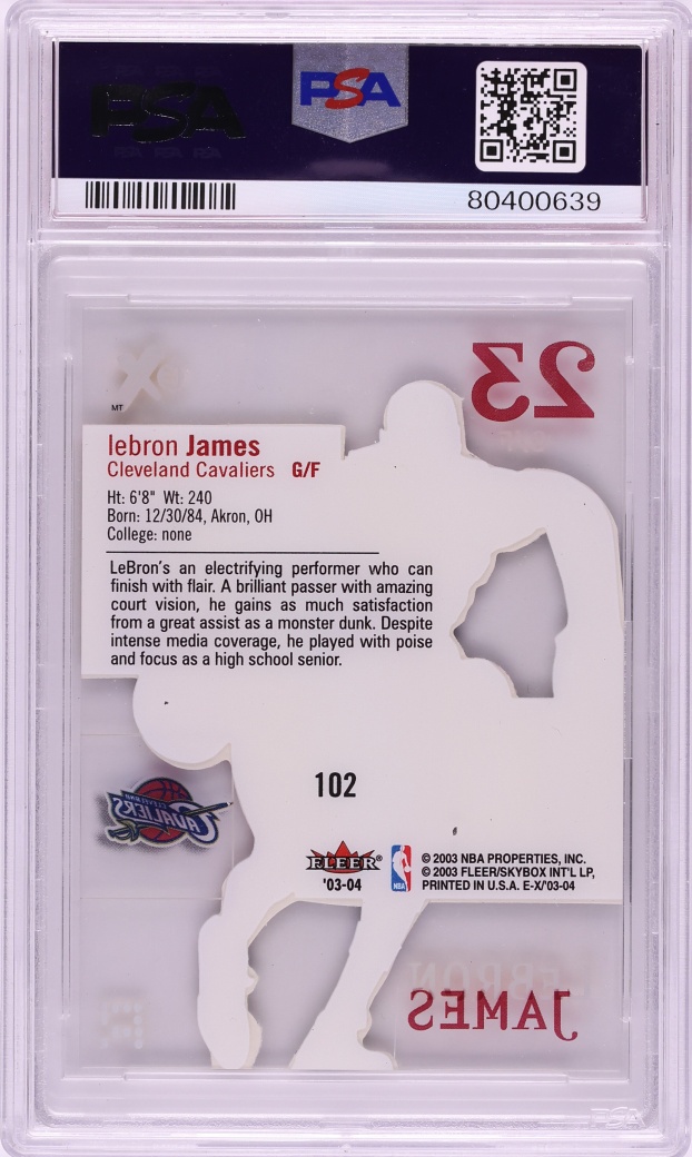 2003 Fleer E-X LeBron James ROOKIE #102 PSA 9 MINT