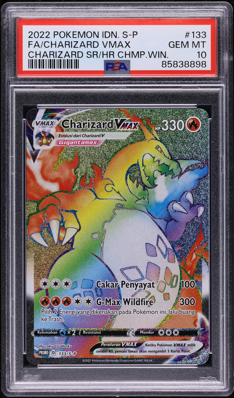 2022 Pokemon Indonesian SWSH Promo Hyper Rare Charizard VMAX #133 PSA 10 GEM