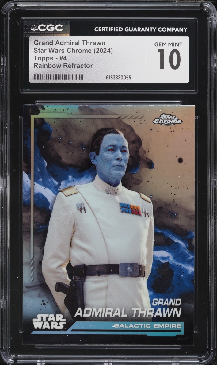 2024 Topps Chrome Star Wars Rainbow Refractor Grand Admiral Thrawn #4 CGC 10 GEM MINT
