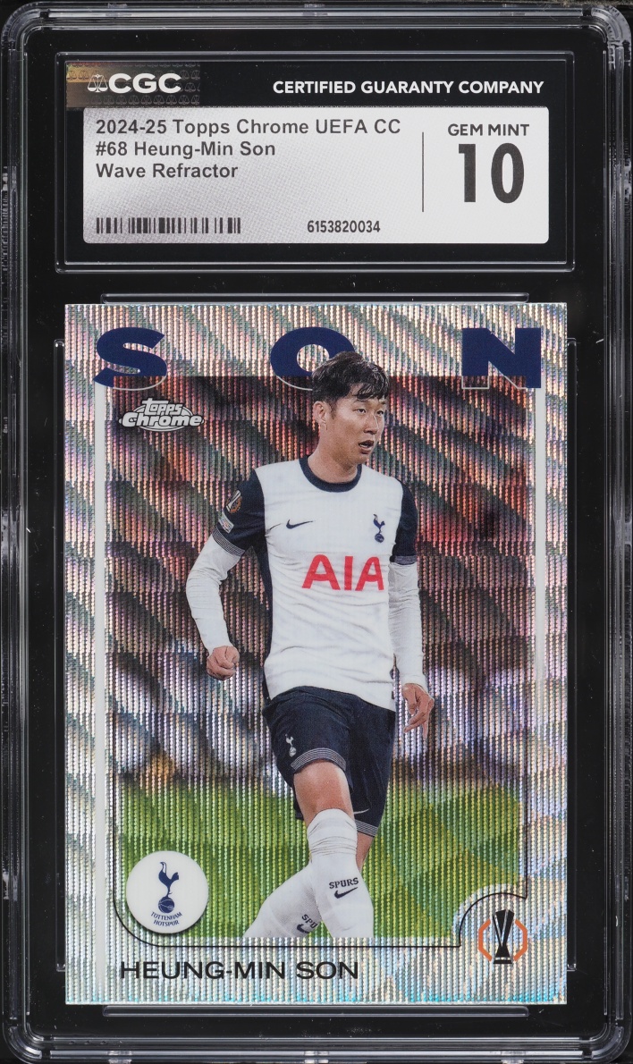 2024 Topps Chrome UEFA Club Competitions Wave Refractor Heung-Min Son #68 CGC 10 GEM MINT