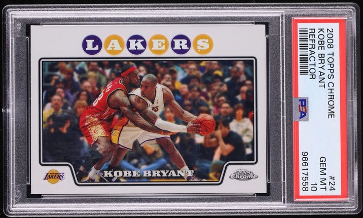 2008 Topps Chrome Refractor Kobe Bryant w/ LeBron James #24 PSA 10 GEM MINT