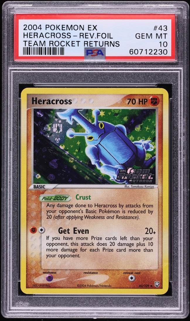 2004 Pokemon EX Team Rocket Returns Reverse Holo Heracross #43 PSA 10 GEM MINT