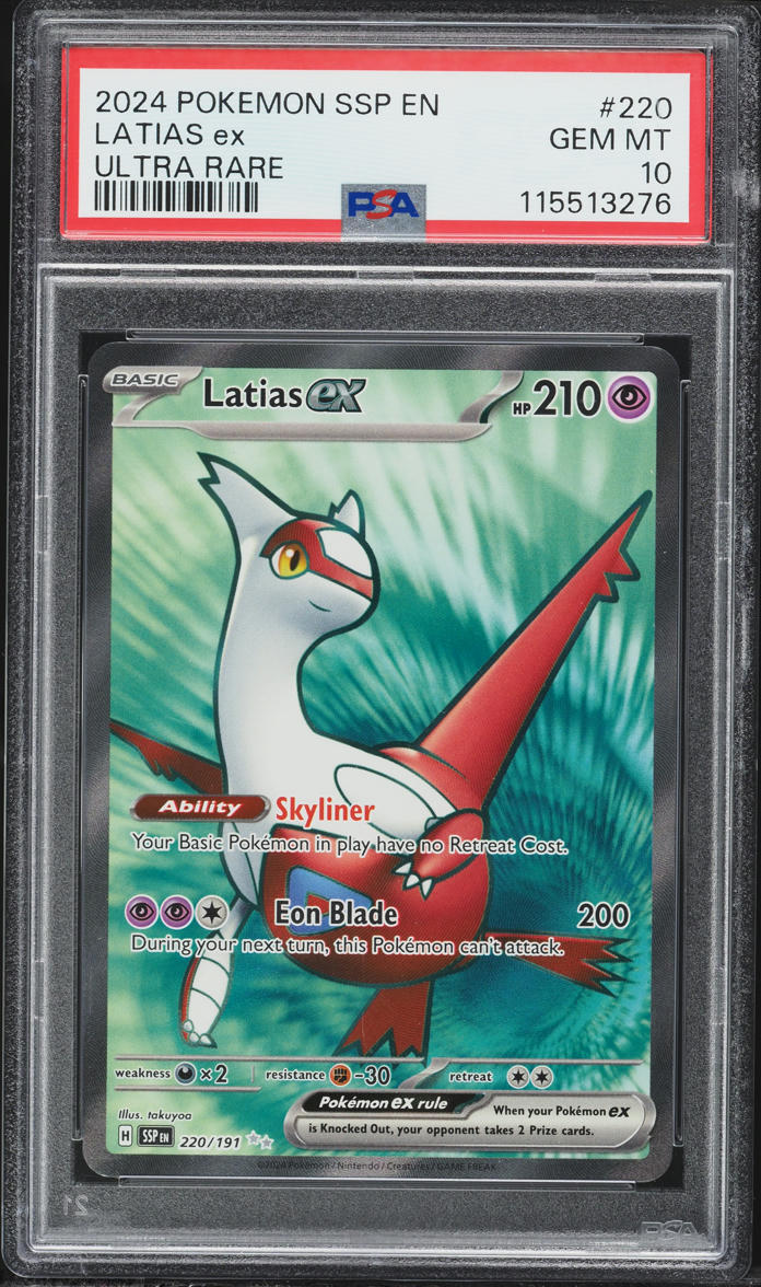 2024 Pokemon Scarlet & Violet Surging Sparks Full Art Latias ex #220 PSA 10 GEM MINT