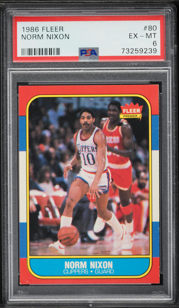 1986 Fleer Basketball Norm Nixon #80 PSA 6 EXMT