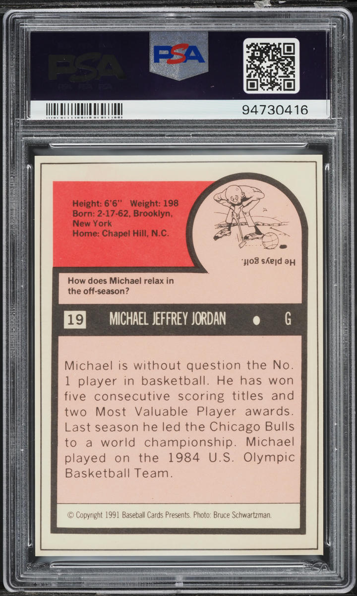 1991 Superstar & Rookie Special Repli-Cards Michael Jordan #19 PSA 8 NM-MT