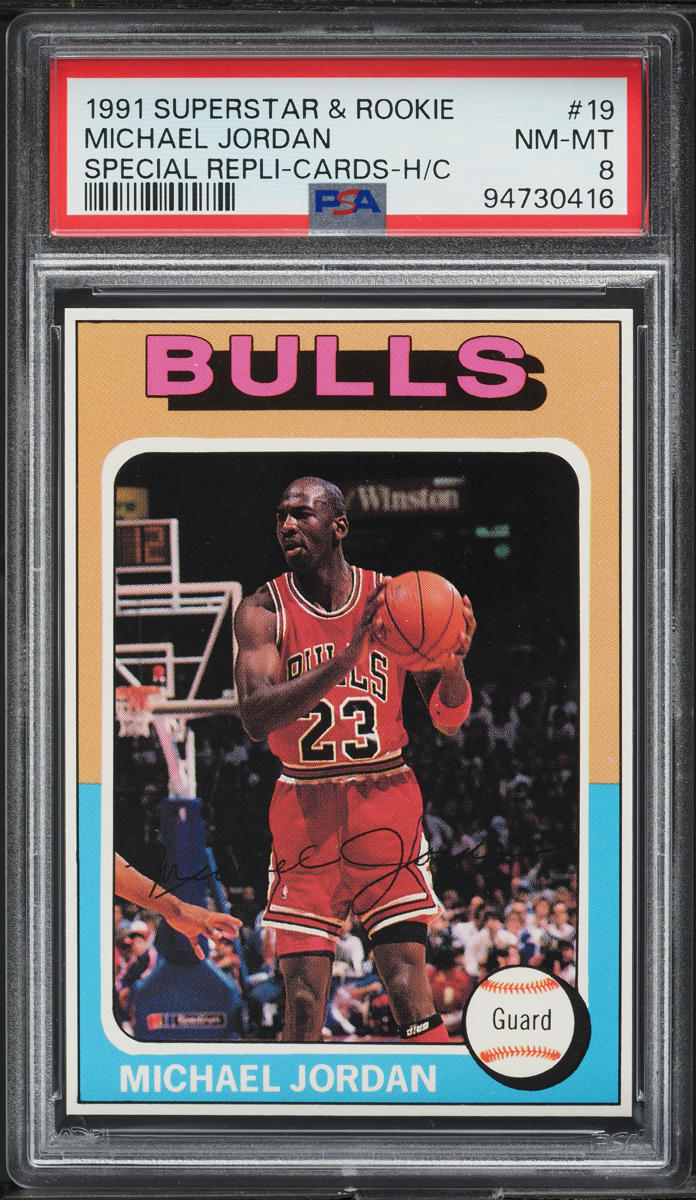 1991 Superstar & Rookie Special Repli-Cards Michael Jordan #19 PSA 8 NM-MT